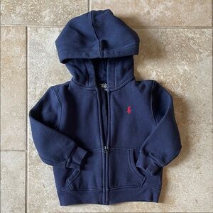 Ralph Lauren Navy Blue Hoodie with Red Logo